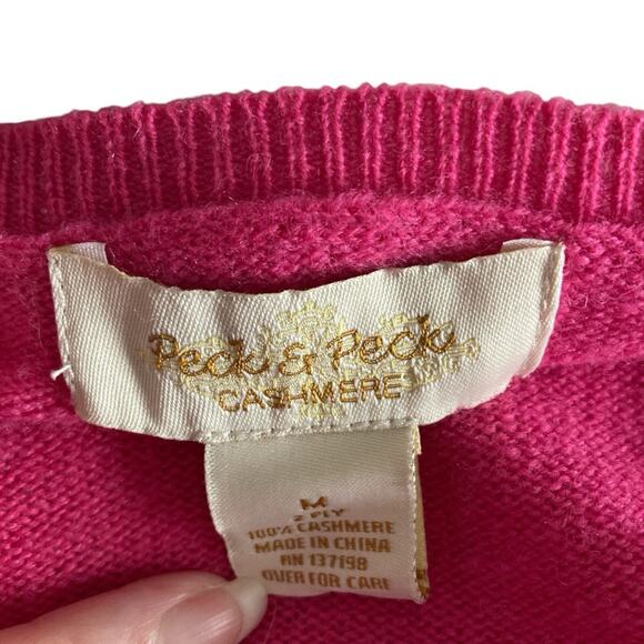 Vintage peck and peck luxury cashmere sweater m barbiecore preppy softgrunge Y2K - Picture 6 of 7